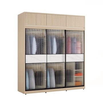 文創集 維爾泰鋁框7.5尺岩板玻璃加高衣櫃組合(吊衣桿x6＋內多分層格)-225x60x236cm免組