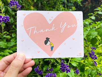 插畫手寫明信片 - 謝謝