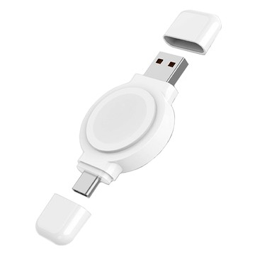 PhotoFast 銀箭資訊 SPIN Charge 手錶磁吸無線疾速雙頭充 USB/USB-C  白色  1個