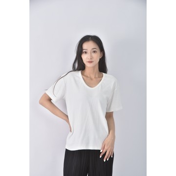 (M) chocolate韓牌圓領白色短袖上衣二手衣