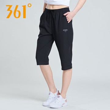 361運動褲女夏季薄款七分褲子女士跑步健身寬松透氣361度速干短褲