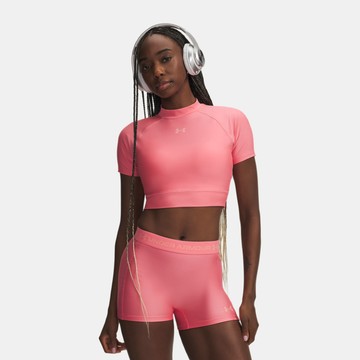 UA 女 HG Mock 緊身短版短袖T-Shirt 人氣新品