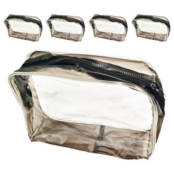 小麥購物 透明防水化妝包  中  黑色