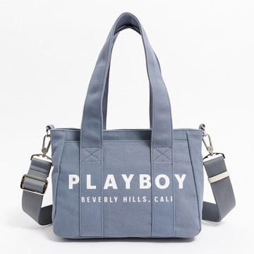 PLAYBOY - 手提包附長背帶 Canvas +系列 - 藍色(2025春夏女包)