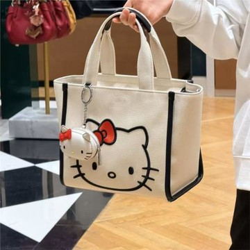 HelloKitty可愛大容量通勤帆布包女2026卡通手提托特包單肩斜挎包