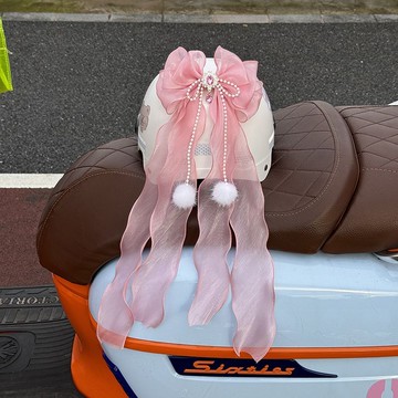 【臺灣出貨】🍓平衡車頭盔裝飾蝴蝶結飄帶快拆貼電動摩托車網紅頭盔裝飾貓耳飄帶