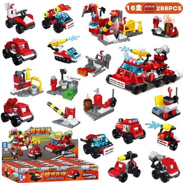 哲高QL0211消防指揮部救火先鋒兒童益智拼裝合體積木男孩玩具批發