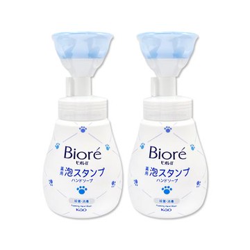 (2瓶超值組)日本KAO花王-Biore蜜妮貓掌造型綿密泡泡溫和潔淨洗手慕斯240ml/手壓瓶(泡沫去污洗手乳,手部護理香氛清潔露,家庭用淨膚潔手液)