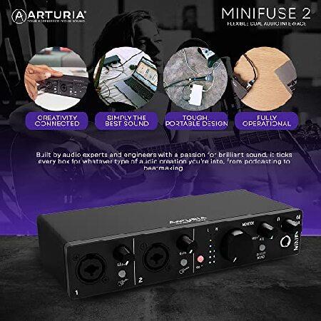 Arturia MiniFuse Audio and MIDI Black Interface with Software Ableton Live Lite, 4x Arturia FX is part of a Deluxe Accessory Bundle that Includes Dy
