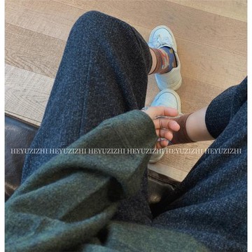 配短靴利器！加厚松緊腰八分香蕉毛呢褲蘿卜褲子靴褲女秋冬小個子