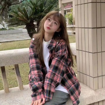 【太舒服啦】閒粉色格子襯衫外套新款襯衫設計感外穿寬鬆長袖上衣防晒