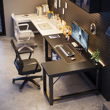 【6年工廠店】轉角電腦桌競桌雙人書桌臺式家用桌子組合書架臥室 ph6211