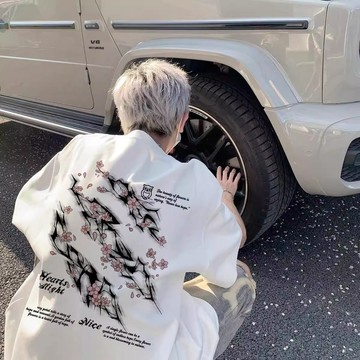 【高磅歐美大印花 隔日到貨】重磅短t 短袖t恤男女夏280G純棉t恤短袖上衣美式復古oversize t恤男生夏天衣服