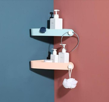 浴室置物架 浴室置物架衛生間廁所免打孔壁掛三角架洗手間洗漱臺轉角架