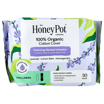 The Honey Pot Company, 有機舒緩草本浸潤，加長護墊，30 片