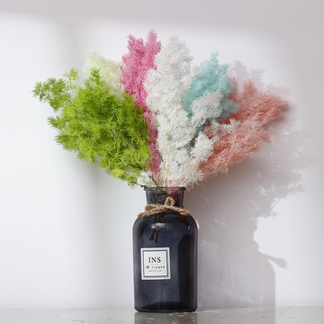 家居風粉蘆葦配飾干花插花DIY蓬萊松拍攝道具客廳茶幾辦公桌裝飾1入