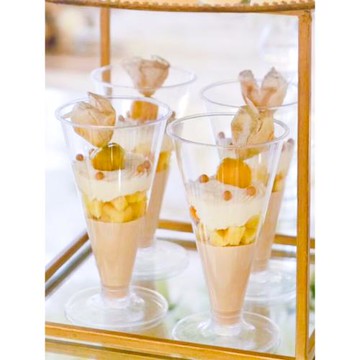 一次性透明慕斯布丁甜品杯果凍杯高腳杯子硬塑料酒杯航空杯甜品杯