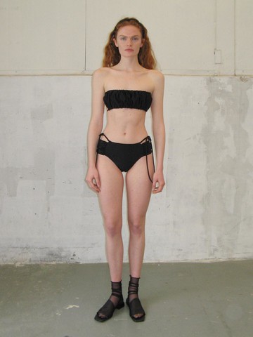 Ribbon Shirring Bikini_Black