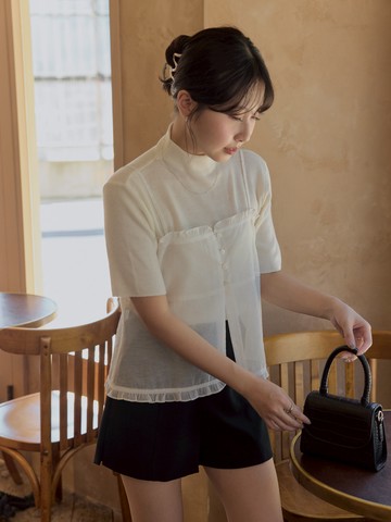 疊穿神器 蕾絲邊透紗背心