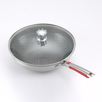 尚朋堂不銹鋼炒鍋爆炒煎炸電磁爐電陶爐適用蜂窩平底炒鍋