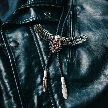 【MF select】飛鷹翱翔 皮繩領帶 襯衫領繩 西裝領帶 保羅領帶 Bolo Tie