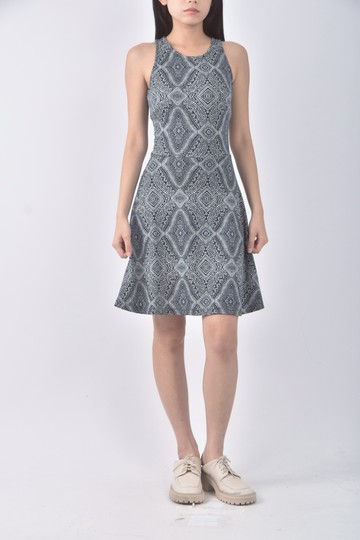 (S) hm滿版藍色洋裝