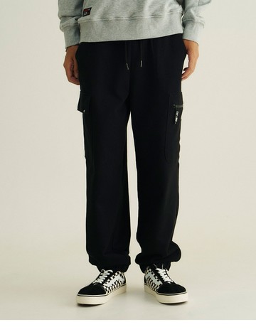 機能棉感鬆緊長褲(黑色)-男【暖陽絨】