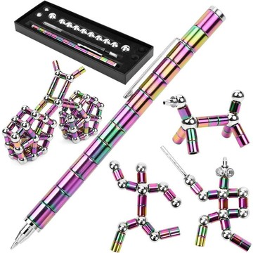 0.5mm 磁力筆 學生減壓多功能磁性筆 磁吸筆 解壓磁鐵筆 書寫筆 玩具筆 可換芯筆 磁玩筆 電容筆 磁環磁性筆 懸浮