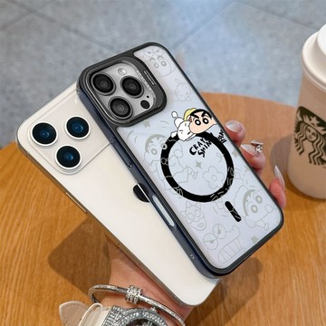 簡約小新小白 鏡頭支架 磁吸蘋果i16 15 14 13 12 11手機殼 防摔保護