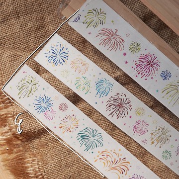 一朵朵煙花 和紙 亮面pet 滿天星膜膠帶 5米卷