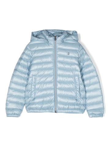 Herno Kids - logo-plaque quilted padded jacket - kids - Polyamide/Polyester/Polyamide/Polyester/Feather Down - 2 yrs - Blue