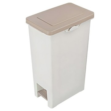 【出清品】73_KEYWAY 聯府 長島踏式垃圾桶, VO-028, 350 x 226 x 551mm, 奶茶色,