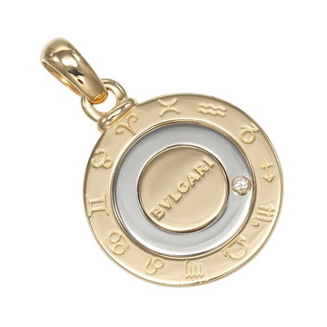 【日本直送】寶格麗 星座系列 墜飾 K18 黃 K 金 鑽石 不鏽鋼 約 10.4g BVLGARI【二手】A 級