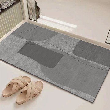 廚房專用珪藻土軟地墊 【低語謐影50*80】 吸水快乾 方便收納 防滑底部 快速吸水 珪藻土地墊  廚房 地墊 軟地墊