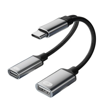 Type C 多合1線 Type-C 二合一轉接短線2合1 USB +PD快充轉接線