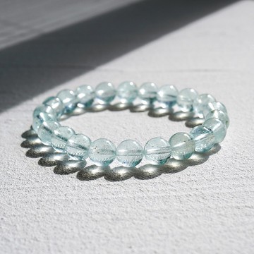 天然 閃閃 透體  海藍寶 水晶 手鏈