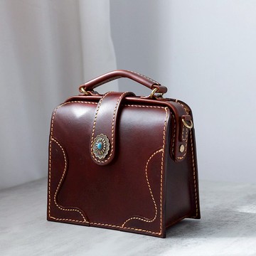 【切線派】复古公文医生包斜挎包 小方包女包中号