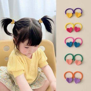 寶寶發圈撞色植絨小皮筋兒童不傷發頭繩女孩可愛超甜發繩發飾頭飾