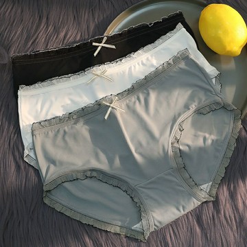 13條 冰絲內褲女法式超薄款中腰無痕提臀大尺碼內褲夏性感