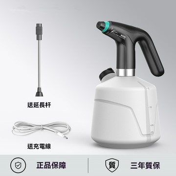 小型電動噴壺 【伊達】電動噴壺 澆花器 家用消毒塑料瓶 灑水壺 自動澆水壺 噴水壺 清潔噴霧器 2L黑白色+延長杆