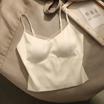 吊帶背心 女 帶胸墊 性感內搭衣 外穿百搭高級感別致短款上衣【淘夢屋】