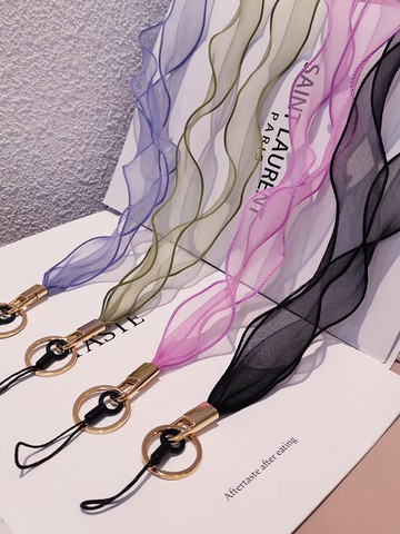 手機掛繩女款掛脖繩網紗絲巾寬布帶子不勒脖蘋果oppo華為vivo殼通用掛件鑰匙扣掛飾吊繩工牌u盤防丟繩網紅潮