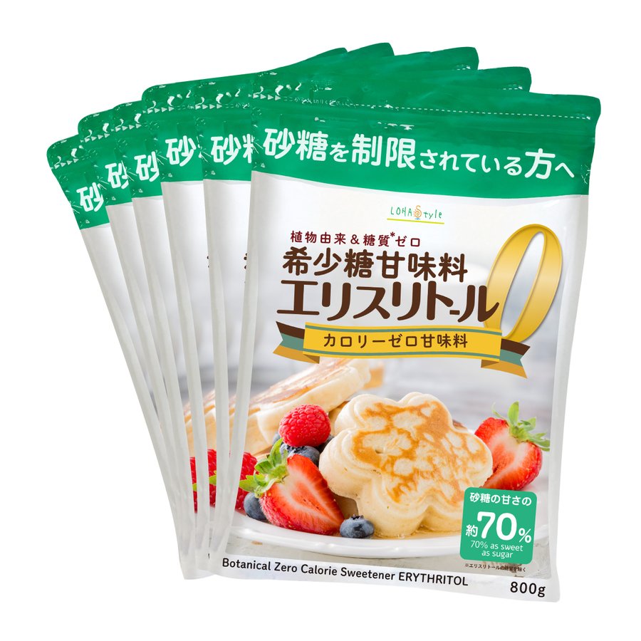 エリスリトール 800g×6袋 希少糖 糖質制限 調味料 糖質オフ調味料 カロリーゼロ 天然由来甘味料 自然由来 甘味料 LOHAStyle  ロハスタイル 通販 LINEポイント最大1.0%GET | LINEショッピング