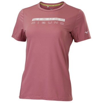 MIZUNO 美津濃 短袖上衣 女 訓練 慢跑 吸濕排汗 沙漠玫瑰 J2TAC20566