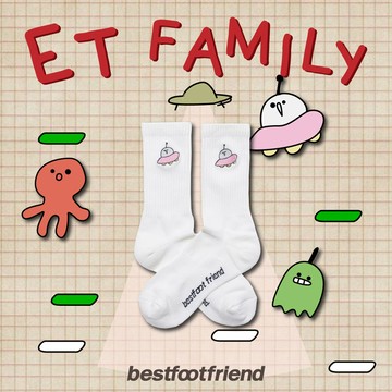 BEST FOOT FRIEND BF24001-PK ET FAMILY ET家族 BFF 中筒襪 / 小腿襪 (粉色)