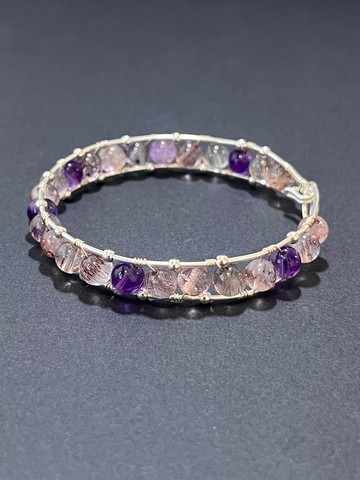 手工金屬繞線 天然石 超七 超級七 手鐲