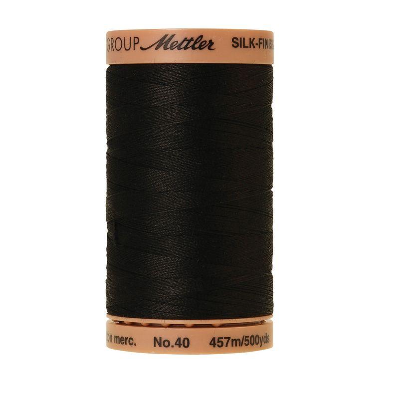 Mettler Silk-Finish Solid Cotton Thread, 500 yd 475m, Black by Mettler