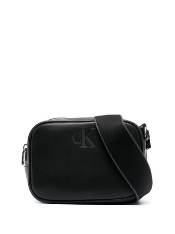 Calvin Klein Jeans - embossed-logo shoulder bag - women - Polyurethane - One Size - Black