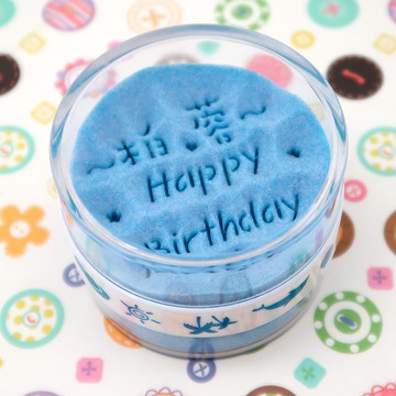 【客製生日禮品】海洋風Happy Birthday+海豚 雙面沙漏紙鎮