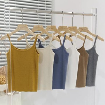 ins風純色針織無袖背心女春秋夏百搭顯瘦打底衫細吊帶內搭上衣